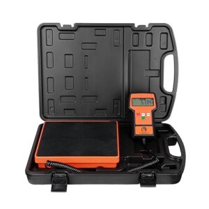 P PBAUTOS 110LBS Electronic Digital Refrigerant Charging Weight Scale with Portable Case(black & orange)