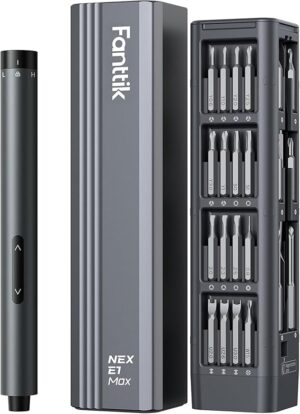 Fanttik E1 Max 3.7V Electric Screwdriver, Mini Precision Screwdriver Set, 50 Magnetic Bits, Magnetic Storage